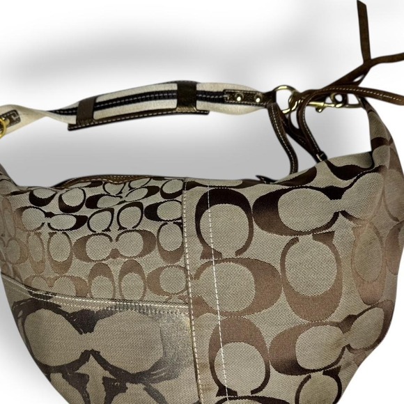 Y2k Coach Signature Patchwork‎ Brown Hampton Large Hobo 2006 Glam - Picture 6 of 8